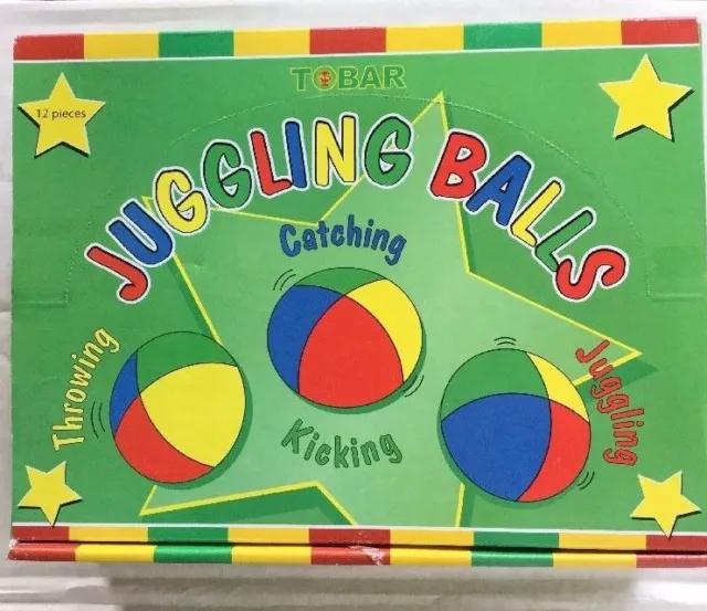 Multi Coloured Juggling Balls Set Of 12 Circus Toy Red Blue Yellow Green BNIB