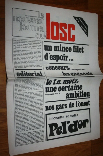 Programme Officiel Rare - BORDEAUX Vs LILLE LOSC - Saison 1975-1976 - Collection Foot