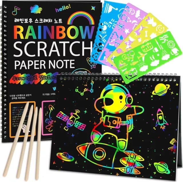 ZMLM Rainbow Scratch Books Games Art Projects For 3+ Years Kids
