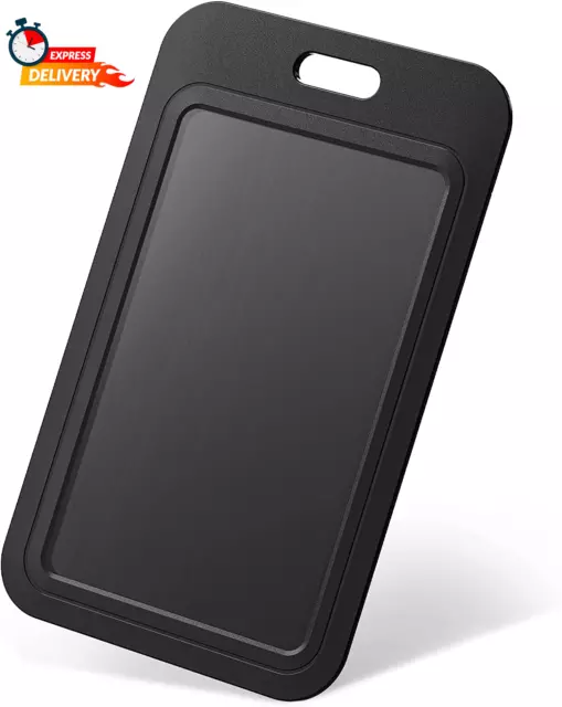 3 Pack Sliding ID Badge Holder Hard Black Vertical Plastic Card Case Protector P