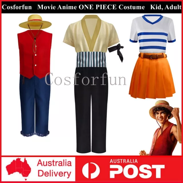 NEW Anime ONE PIECE Luffy Nami Roronoa Zoro Cosplay Costume Outfits Book Week