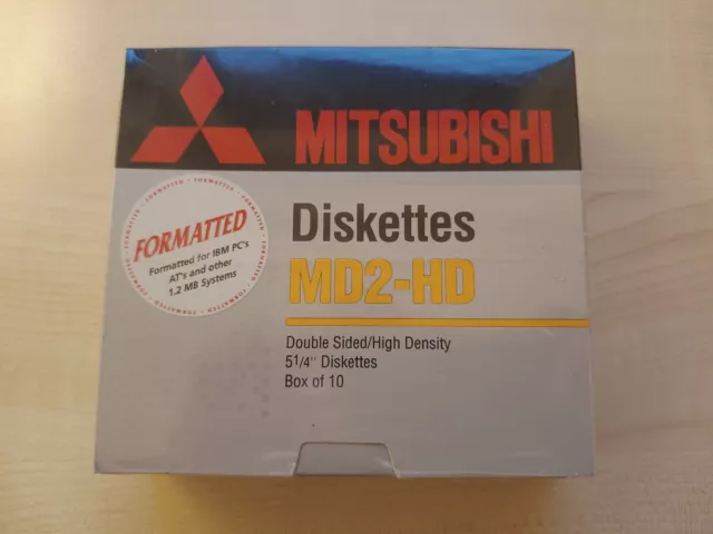 Mitsubishi MD2-HD Disketten/Floppy Disks (5,25", 1,2 MB, 10 Stk/Pcs) - Neu / New