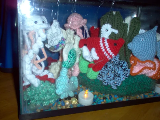 Gift Idea    New, hand crochet sea creatures, reefs, to fill aquarium 2