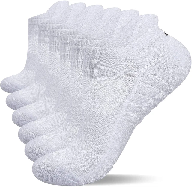 Athletic Running Ankle Socks, Low Cut Cushioned Anti-Blister Tab Sports Socks Me