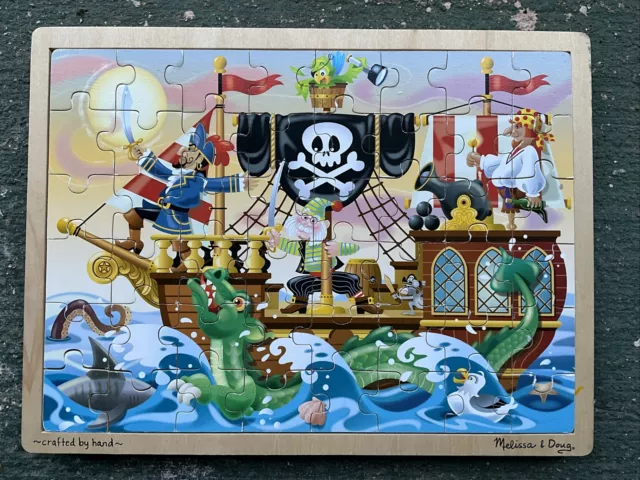 Melissa & Doug Wooden Jigsaw Puzzle Collection (5) Dinosaur, Pirate, Ballerina