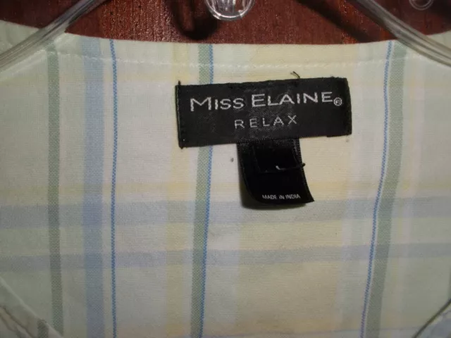 VINTAGE 90S MISS Elaine Cotton Pastel Plaid Snap Front Robe House Coat ...