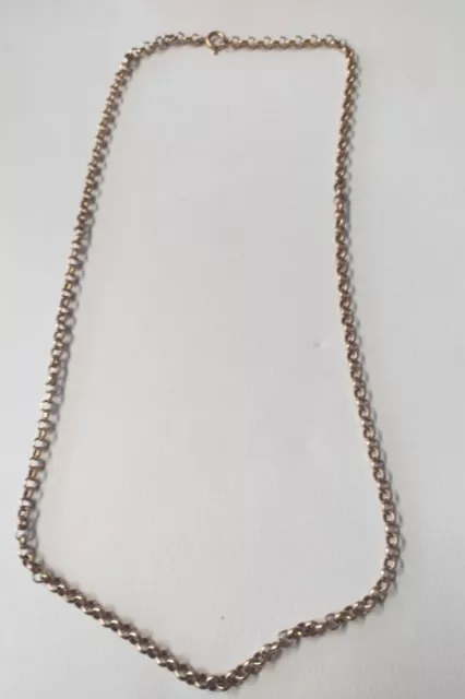 9ct Yellow Gold Belcher Chain Necklace 24" 3/4  *25.07g  Hallmark London *1979