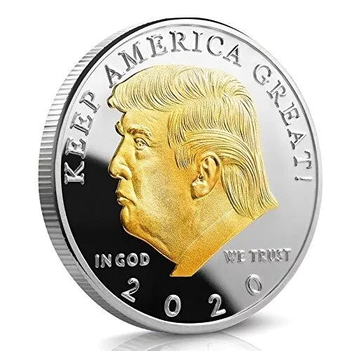 DONALD TRUMP 2020 SILVER GOLD Plated Rare Coin US President  Commemorative maga