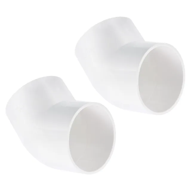 2Pcs 45 Degree Elbow Pipe Fittings 3 Inch UPVC Fitting Connectors White