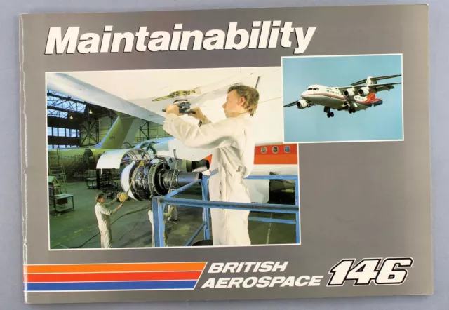British Aerospace Bae 146 Maintainability 1987 Manufacturers Sales Brochure