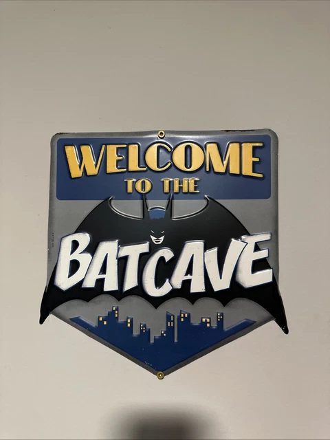 NEW DC WELCOME To The Batcave Vintage Style Batman Superhero Embossed ...