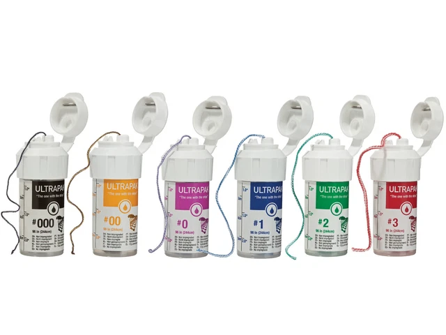 Dental Gingival Ultrapack Retraction Cord (Size- #000,#00,#0,#1,#2,#3) X 6Pc