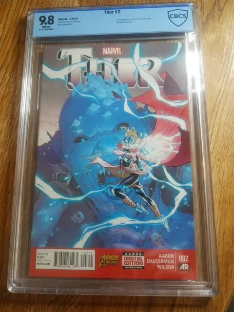 THOR #2 9.8 WP - 1st Full Appearance of Jane Foster as Thor CBCS Not cgc
