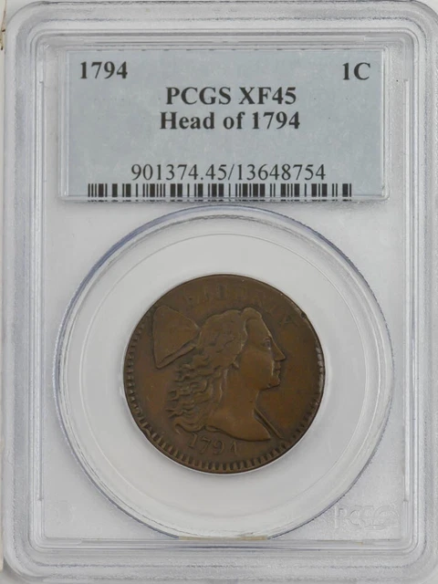 17+94 Large Cent 1c Head of 1794 XF45 PCGS 947040-1