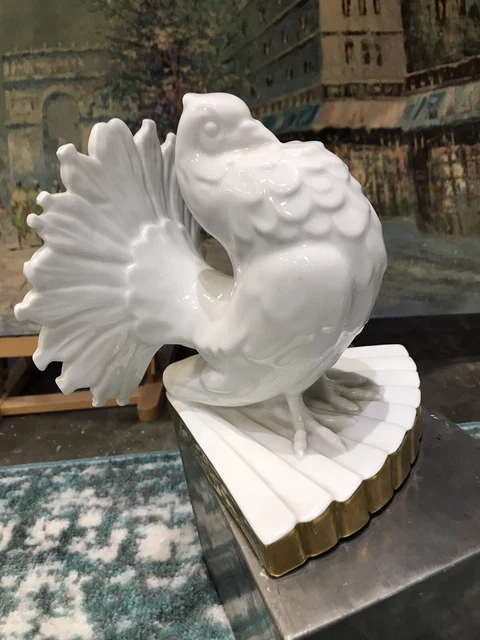 Vintage Fantail Dove Bird Porcelain Figurine By VA Made In Portugal