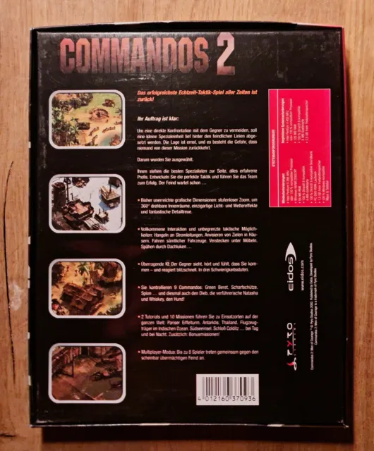 Commandos 2 PC Men Of Courage Grand Housse 2002 Pièce de Collection 2