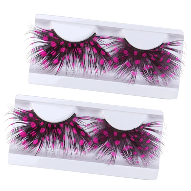 2 Pairs Lashes Extension Feather False Eyelashes Girl Clothing Fluffy