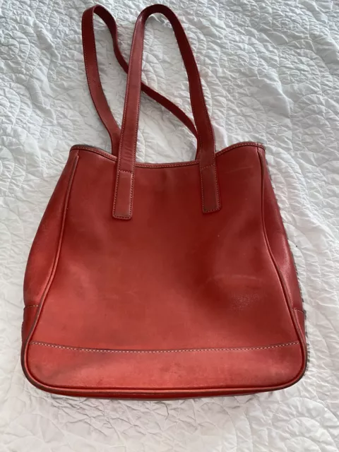 Vintage COACH Gallery Red Leather Tote Shoulder Bag Purse  KOS-7776