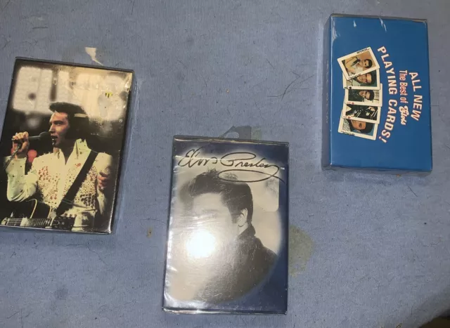 Elvis Presley Lot of 3 Sealed  Bicycle Playing Cards - Memorabilia Collection