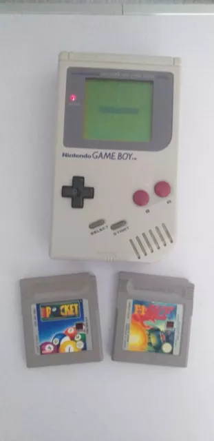 Nintendo Game Boy Handheld System Grey with 2 games