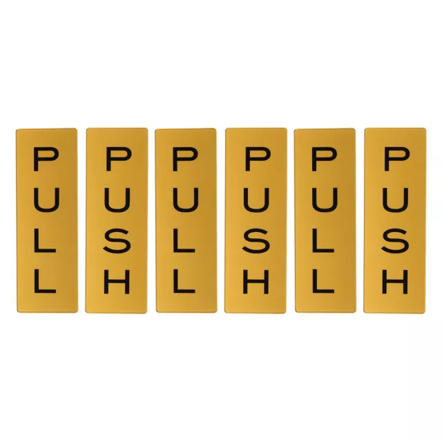 Insegna porta push push pull 6x2", 3 paia acrilico autoadesivo tonalità oro/nero