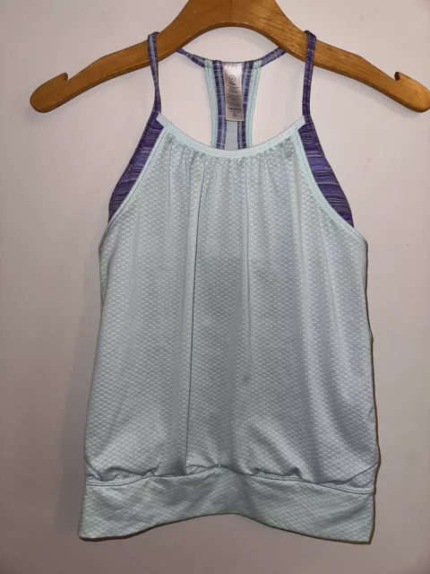 Ivivva by Lululemon Racerback Double Dutch Blue Girls Tank Top Sz 10