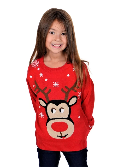 KESIS Children Happy Rudolph Ugly Christmas Sweater 2Y