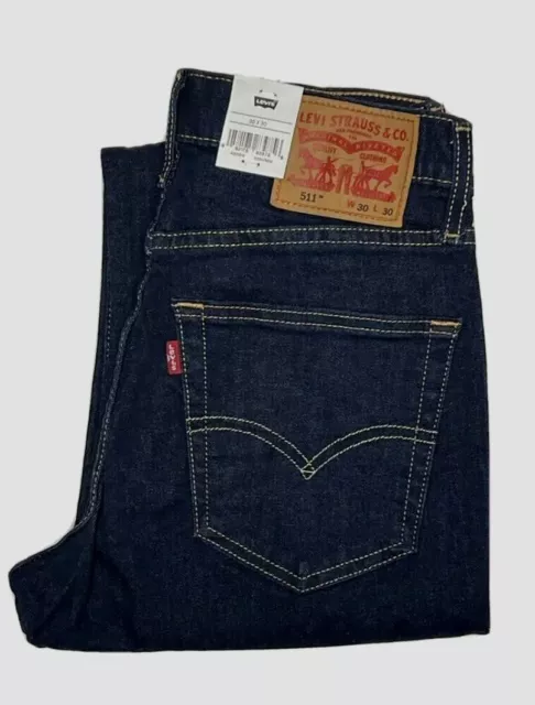 Original Levis 511 Mens Slim Fit Jeans Dark Hollow Indigo Premium Stock All Size 3