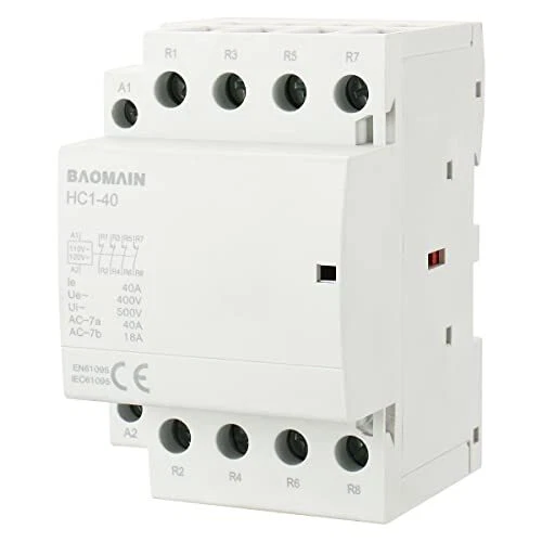 AC Contactor HC1-40 120V 40A Coil 4 Pole Normally ClosedN/C Universal Circuit...