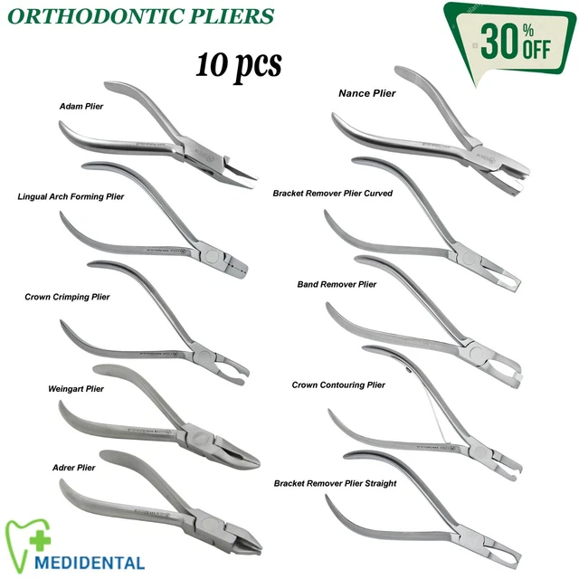 Kit De 7 Pinces Orthodontiques En Acier Inox - Pour Laboratoire, Formation De Boucles