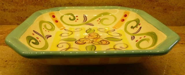 Vicki Carroll - Hand Signed - 12 3/4” X 3” Square Serving Bowl