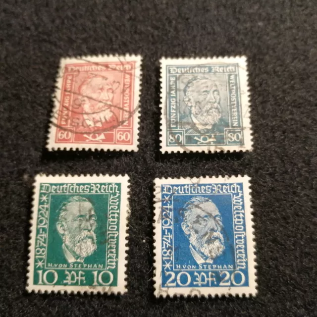 Deutsches Reich 1924-MiNr.362-363+368-369  Heinrich von Stephan