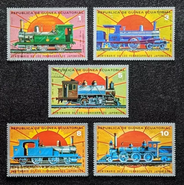 Equatorial Guinea - Locomotives (I) Japanese Stamps - 1972 Used/CTO - Mi 147-151