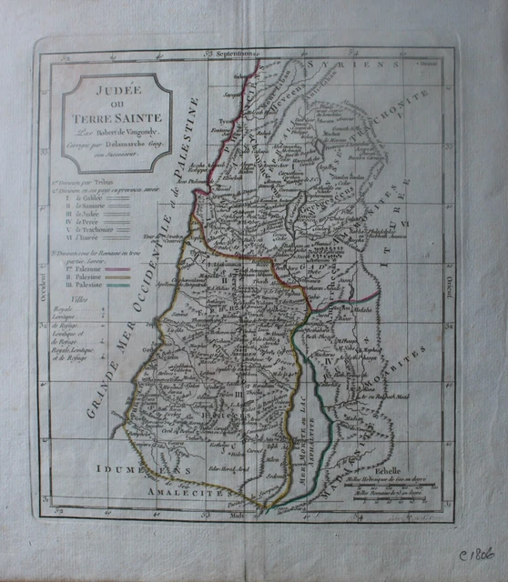 C1806 'Judee ou Terre Sainte' by Gilles Robert de Vaugondy