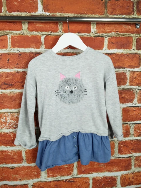 Pacchetto Abito Casual Ragazze Età 2-3 Anni Gap Next Maniche Lunghe Set Gatto Denim 98Cm 2