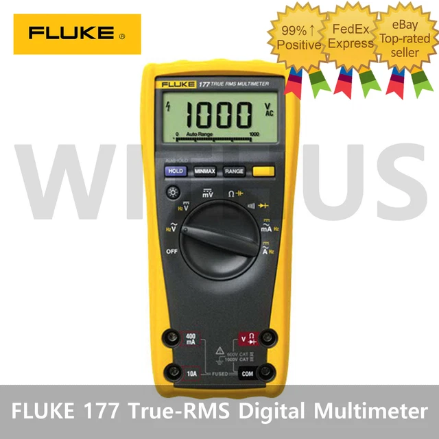 FLUKE 177 TRUE RMS Digital Multimeter Backlight 1000V DMM Tester Min