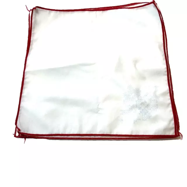 Juego de 5 servilletas de punto de cruz estampadas con campana navideña vintage de 14