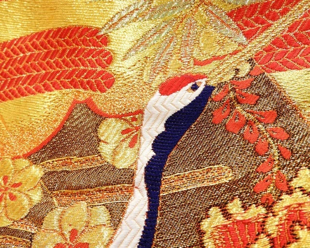 Japanese Kimono Uchikake Luxurious Wedding Pure Silk crane pattern from japan 5