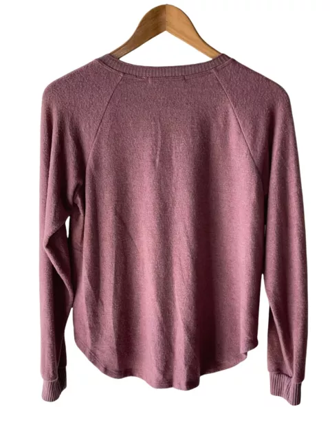 Project Social T Size XS Soft Stretchy Mauve Henley Top 3