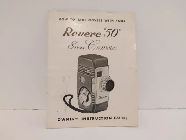 Guía de instrucciones del propietario para cámara fotográfica 8 mm Revere 50