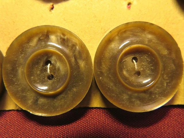 BOUTON BAKÉLITE MOIRÉE ancien ART DÉCO LOT 6 BOUTONS Ø 26 mm