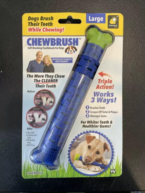ChewBrush Large As Seen On TV For Dog Blue Self Brushing Toothbrush