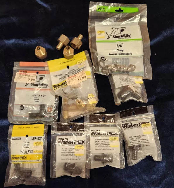 Misc Lot Of Sharkbite/ Watts  Plumbing Fitting Loose Pieces
