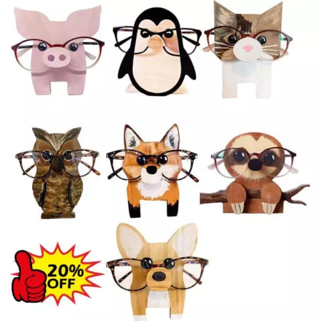 Creative Eyeglasses Holder Glasses Animal Sunglasses Wooden Stand Display Rack`