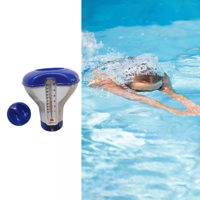 Dosierschwimmer mit Thermometer Chlordosierer Tabletten Pool Schwimmbad