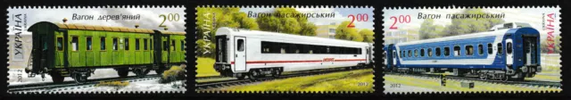 Ukraine - Personenwagen Satz postfrisch 2012 Mi. 1256-1258