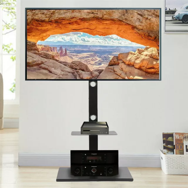 Heavy Duty Floor TV Stand with Mount 2 Shelves for 32 - 65 Inch for Samsung LG
