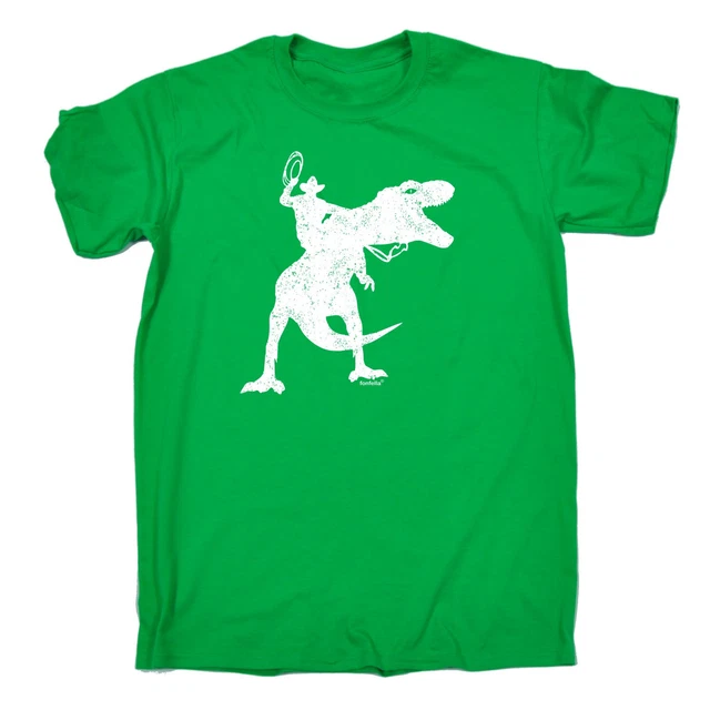 Dinosaur Cowboy MENS T-SHIRT tee birthday gift dino t-rex wild west joke funny