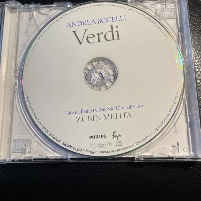 Andrea Bocelli/Verdi CD 2000 Philips Israel Philharmonic Orchestra 🔝 Sammlerst 3