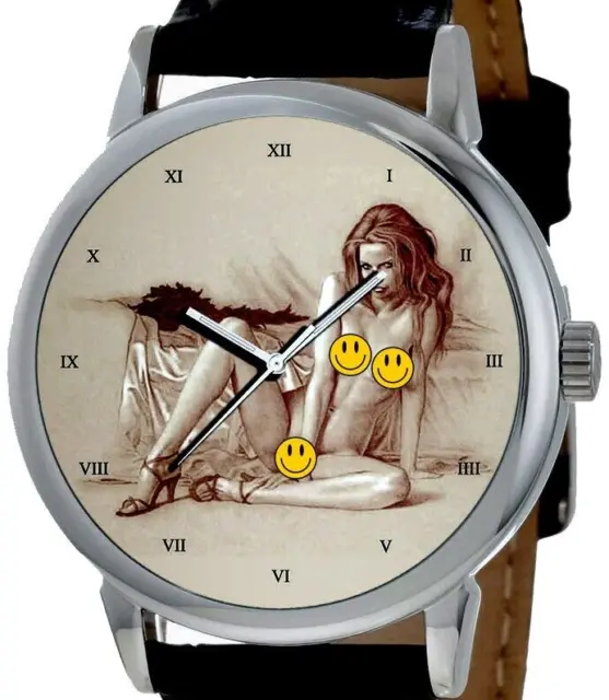 Reloj Coleccionable Para Hombres De Latón Macizo De Arte Americano Erótico...